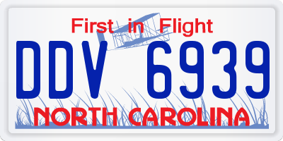 NC license plate DDV6939
