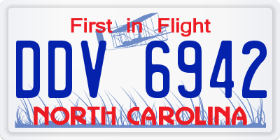 NC license plate DDV6942
