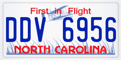 NC license plate DDV6956