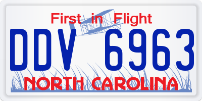 NC license plate DDV6963