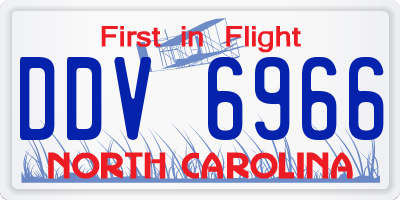 NC license plate DDV6966