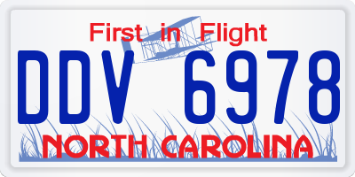 NC license plate DDV6978