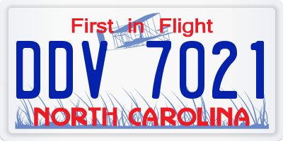 NC license plate DDV7021