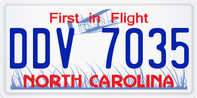 NC license plate DDV7035