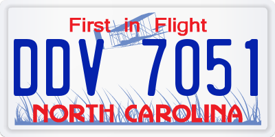 NC license plate DDV7051