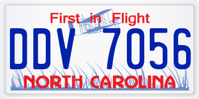 NC license plate DDV7056