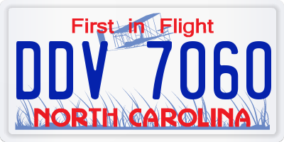 NC license plate DDV7060