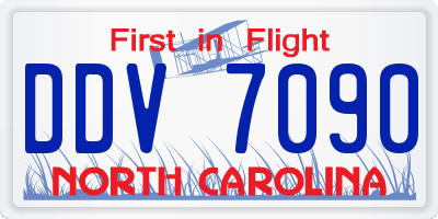 NC license plate DDV7090