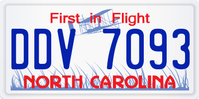 NC license plate DDV7093
