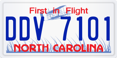 NC license plate DDV7101