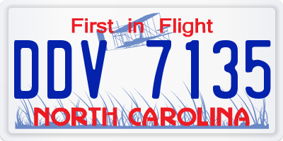 NC license plate DDV7135