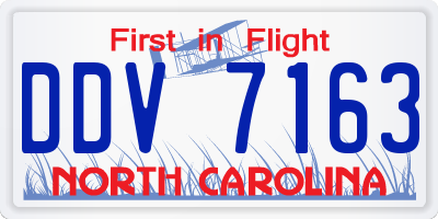 NC license plate DDV7163