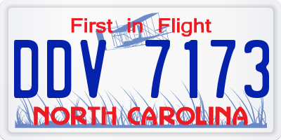 NC license plate DDV7173