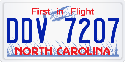 NC license plate DDV7207