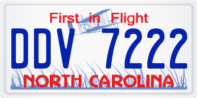 NC license plate DDV7222