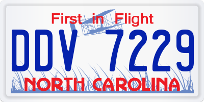 NC license plate DDV7229
