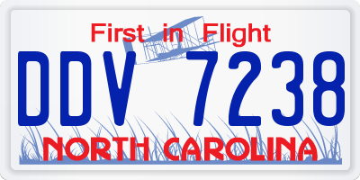 NC license plate DDV7238