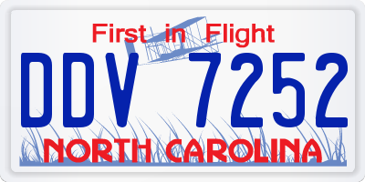 NC license plate DDV7252