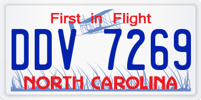NC license plate DDV7269
