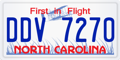 NC license plate DDV7270