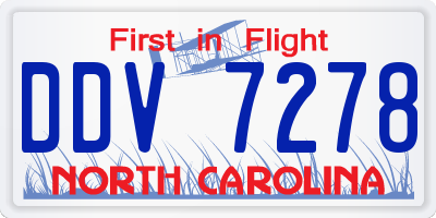 NC license plate DDV7278