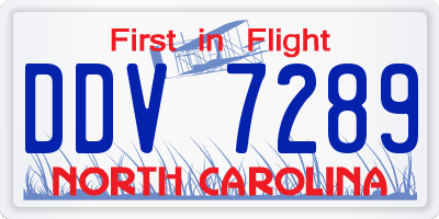 NC license plate DDV7289