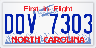 NC license plate DDV7303