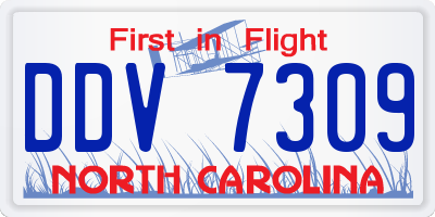 NC license plate DDV7309