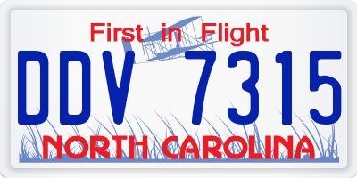 NC license plate DDV7315