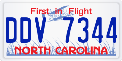 NC license plate DDV7344