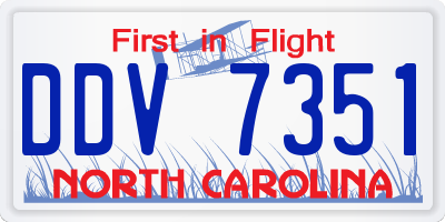 NC license plate DDV7351