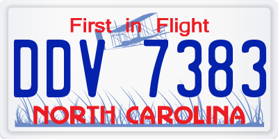 NC license plate DDV7383