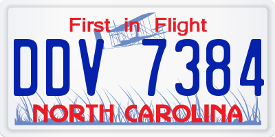 NC license plate DDV7384
