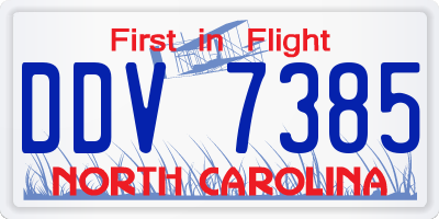 NC license plate DDV7385