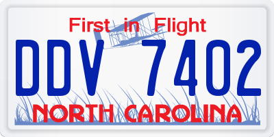 NC license plate DDV7402