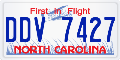 NC license plate DDV7427