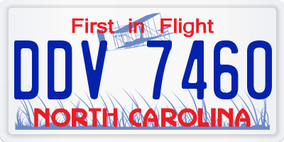 NC license plate DDV7460