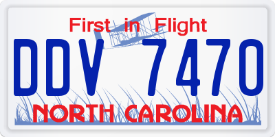 NC license plate DDV7470