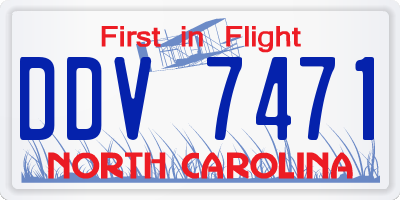 NC license plate DDV7471