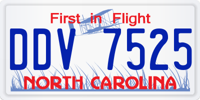 NC license plate DDV7525