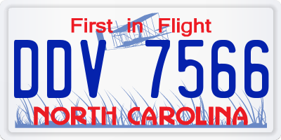 NC license plate DDV7566