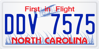 NC license plate DDV7575