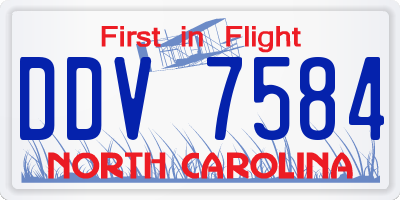 NC license plate DDV7584