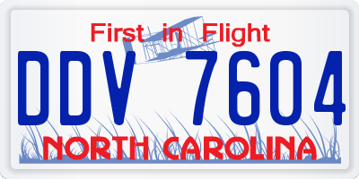 NC license plate DDV7604