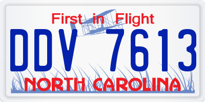 NC license plate DDV7613