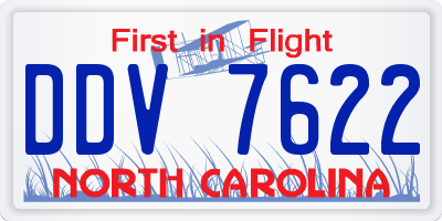 NC license plate DDV7622