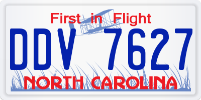 NC license plate DDV7627