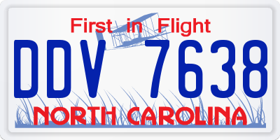 NC license plate DDV7638