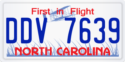 NC license plate DDV7639