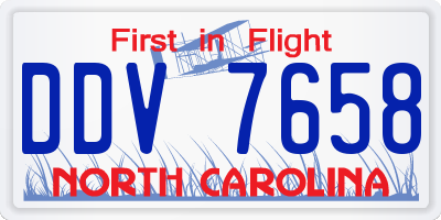 NC license plate DDV7658